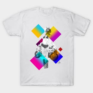 Geometric Motorcycle Rider Art T-Shirt